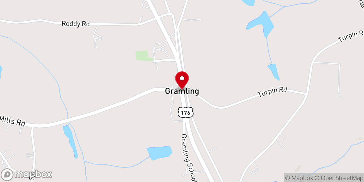 Map showing location of Gramling