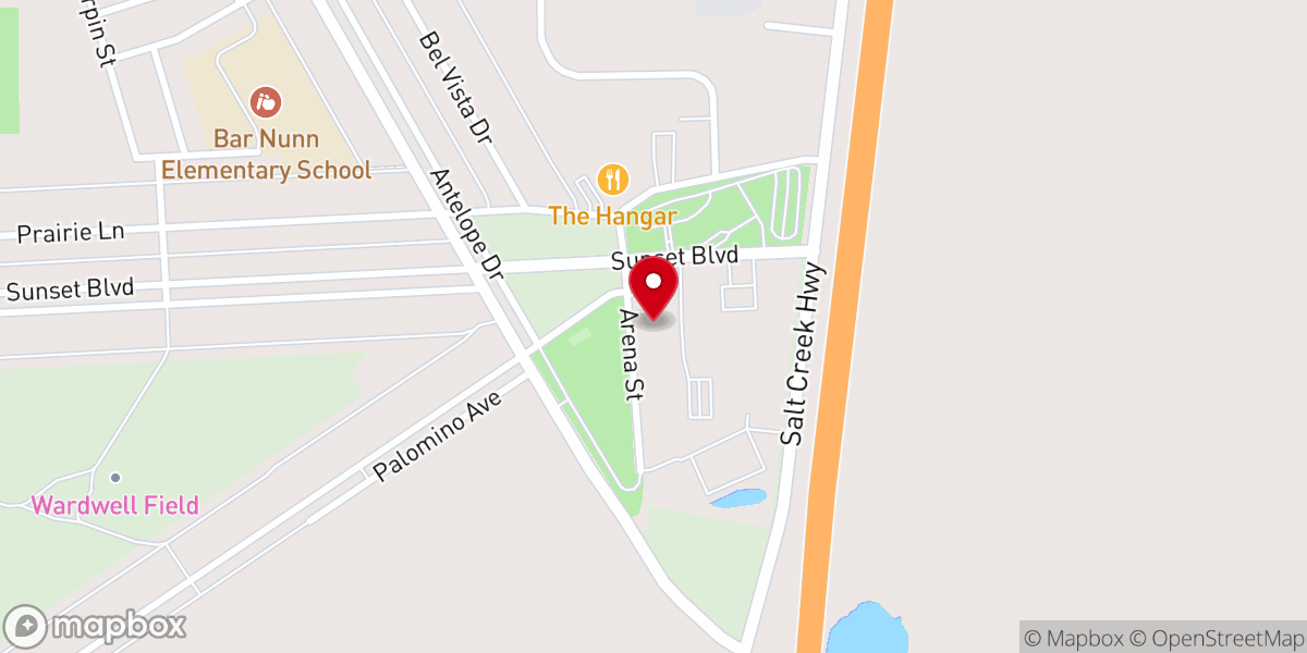 Map showing location of Bar Nunn Baptist Church
