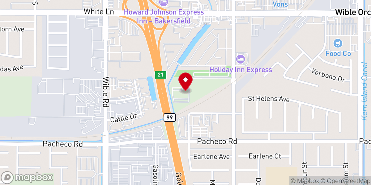 Map showing location of The Light of the World Church(South Bakersfield))