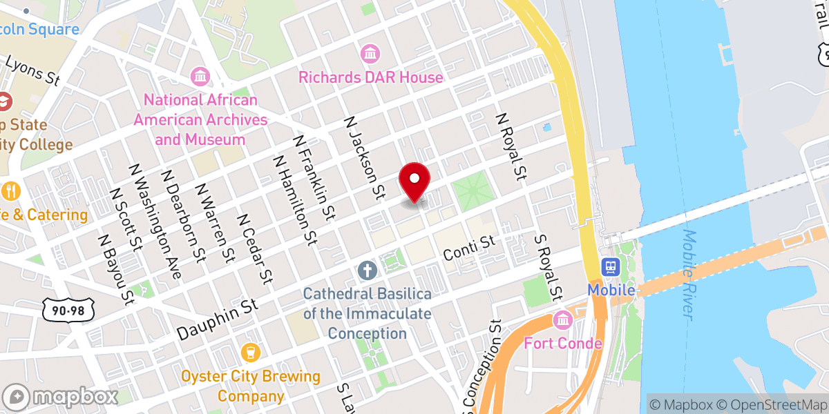 Map showing location of Saint Francis Street United Methodist Church