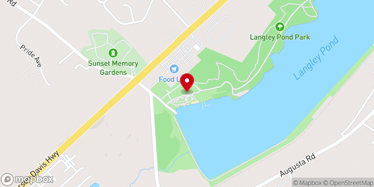 Map showing location of Langley Pond Park