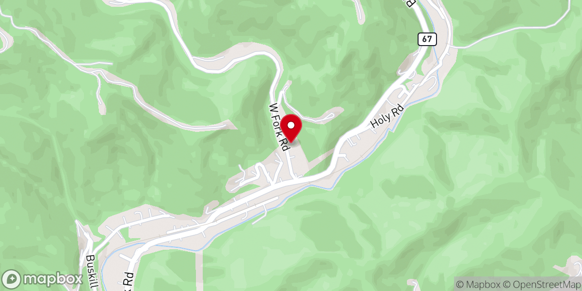 Map showing location of West Fork Presbyterian Chapel