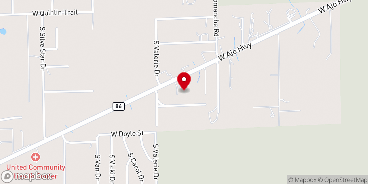 Map showing location of Serenity Baptist Church