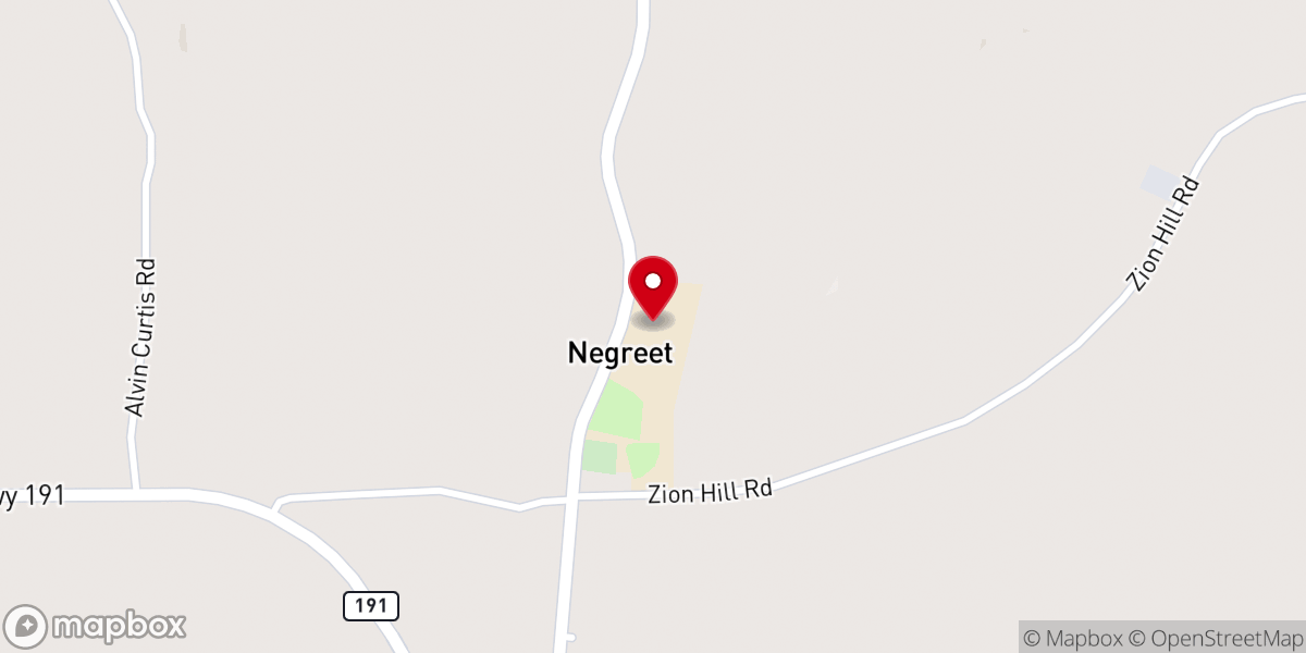 Map showing location of Negreet High School