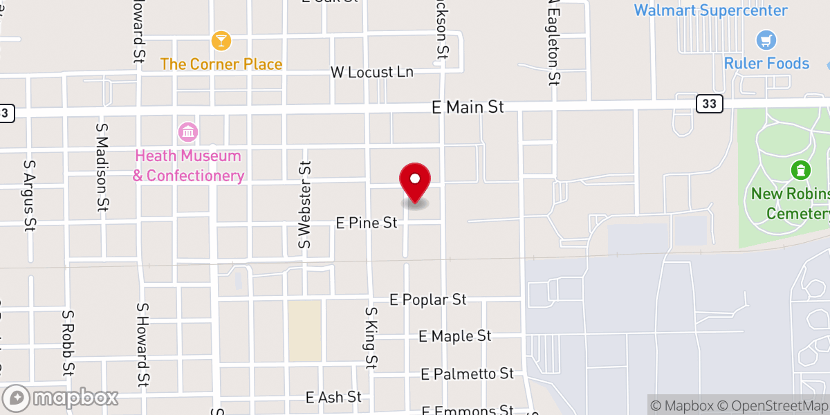 Map showing location of Otterbein United Methodist Church