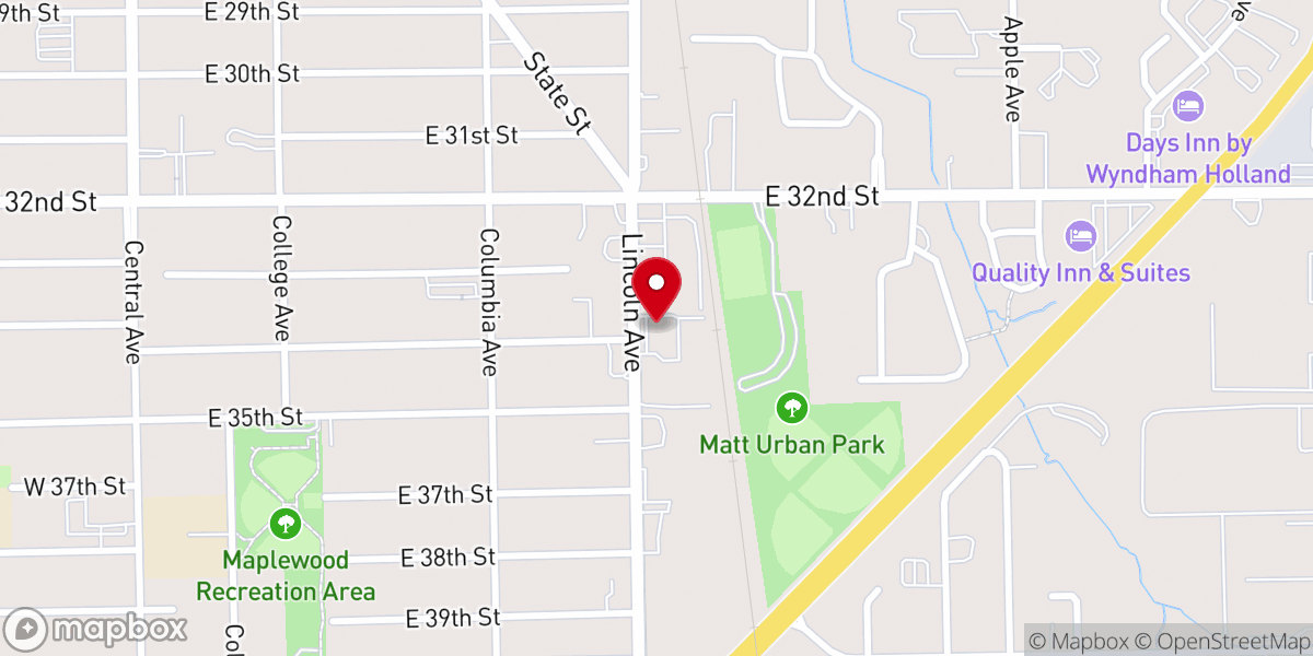Map showing location of Lakeshore House of Prayer