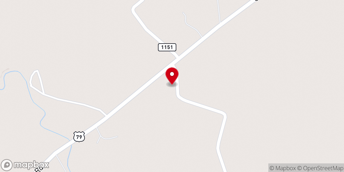 Map showing location of Lebanon Church