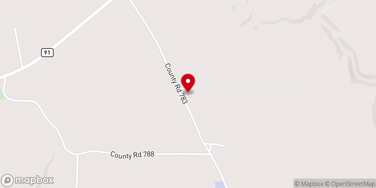 Map showing location of Shady Grove East Baptist Church