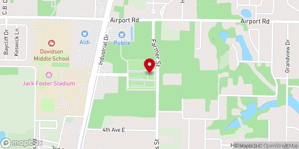 Map showing location of Crestview Community Center