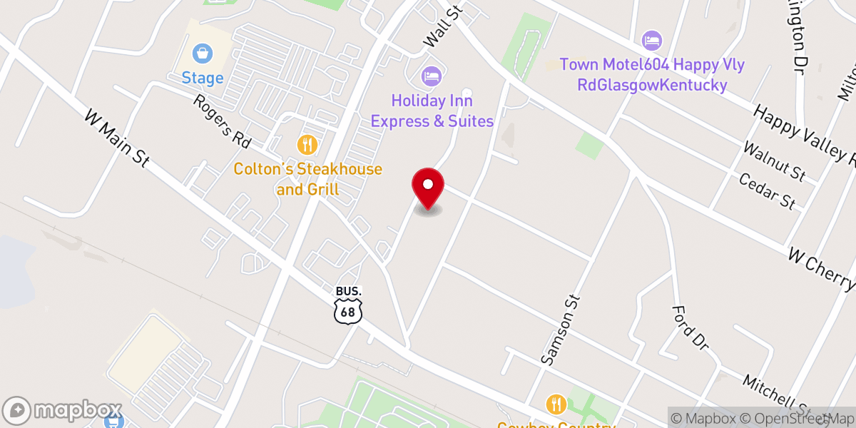 Map showing location of Grace Baptist Church