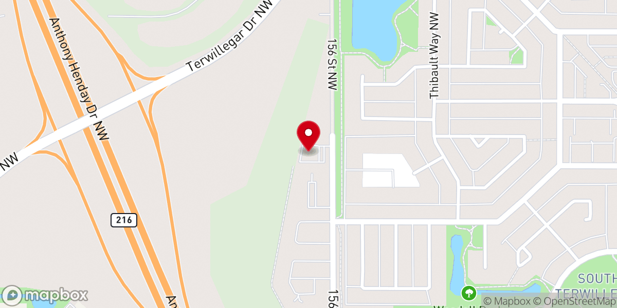 Map showing location of Hope City Church - Terwillegar Campus