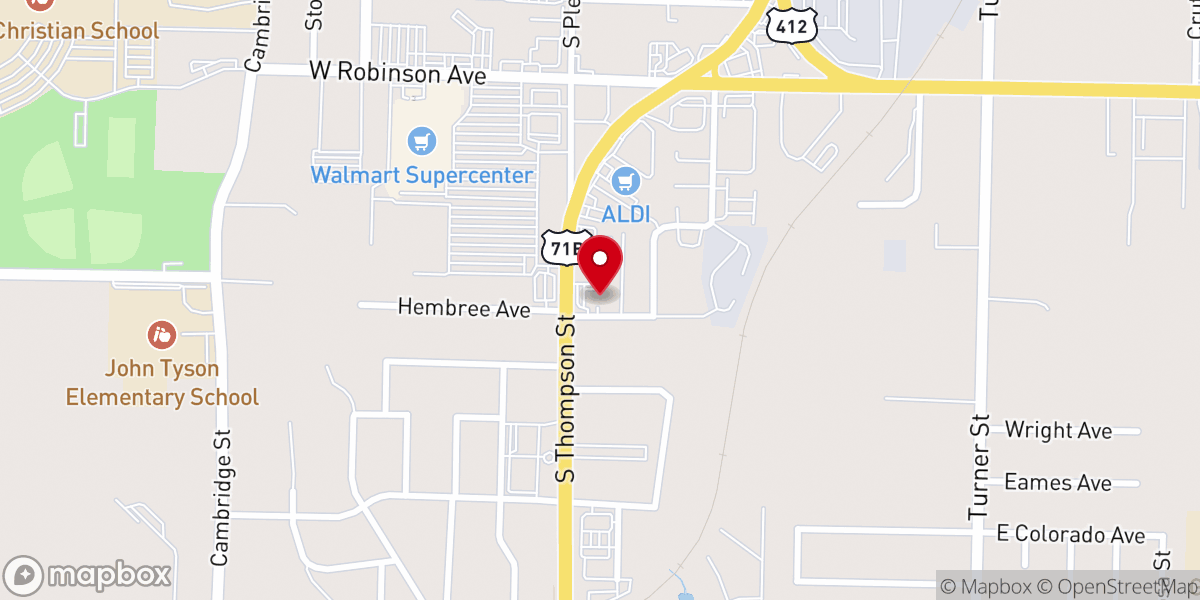 Map showing location of Ministerio Restaurada Mana Springdale Ar