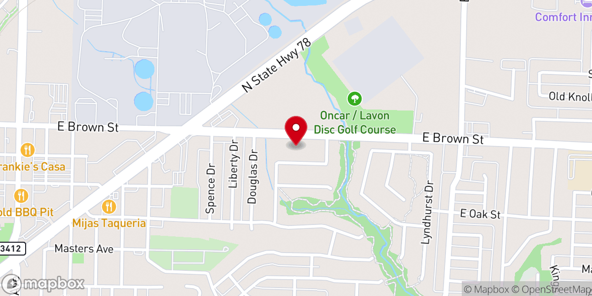 Map showing location of Trinity Friendship Baptist Church