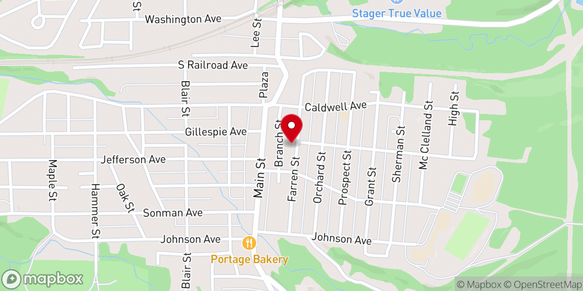 Map showing location of Bethany United Methodist Church