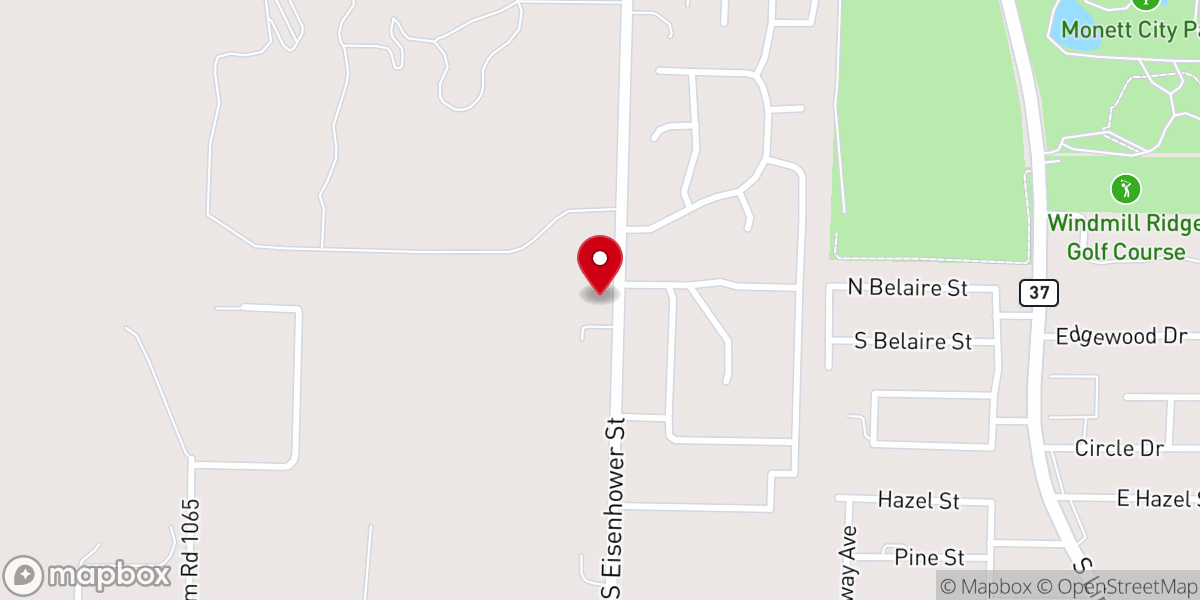 Map showing location of Liberty Baptist Church