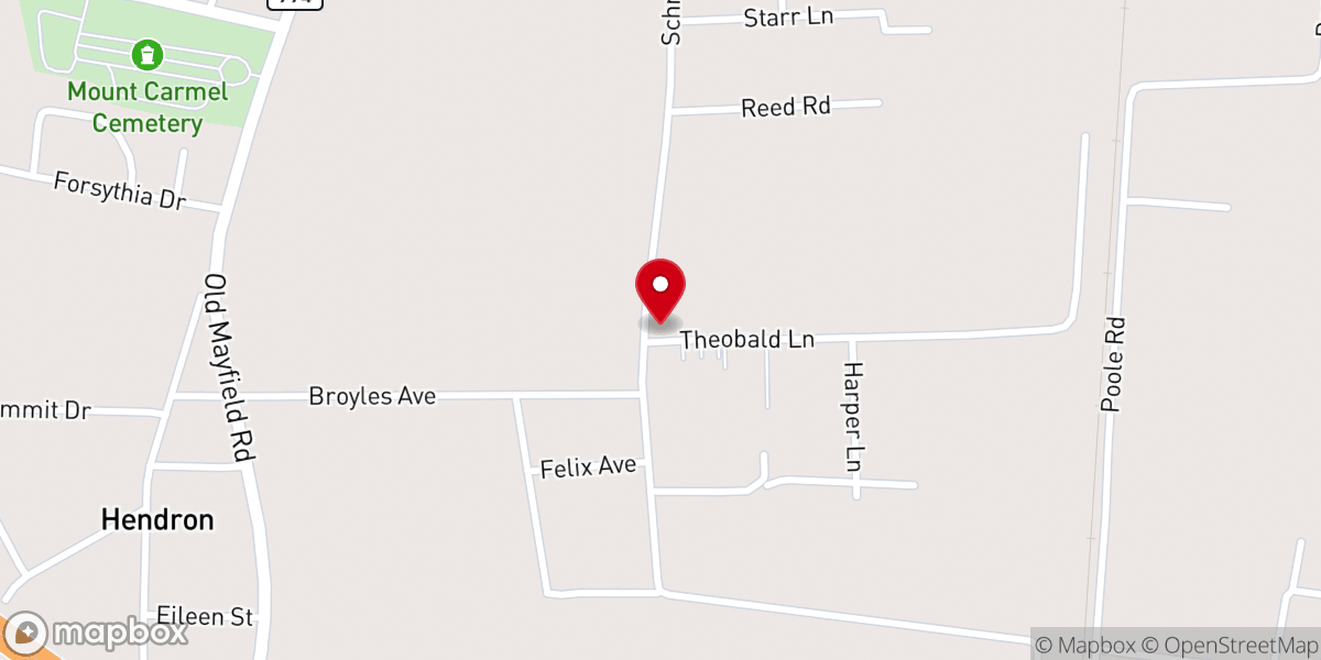 Map showing location of Schneidman Rd Baptist Church