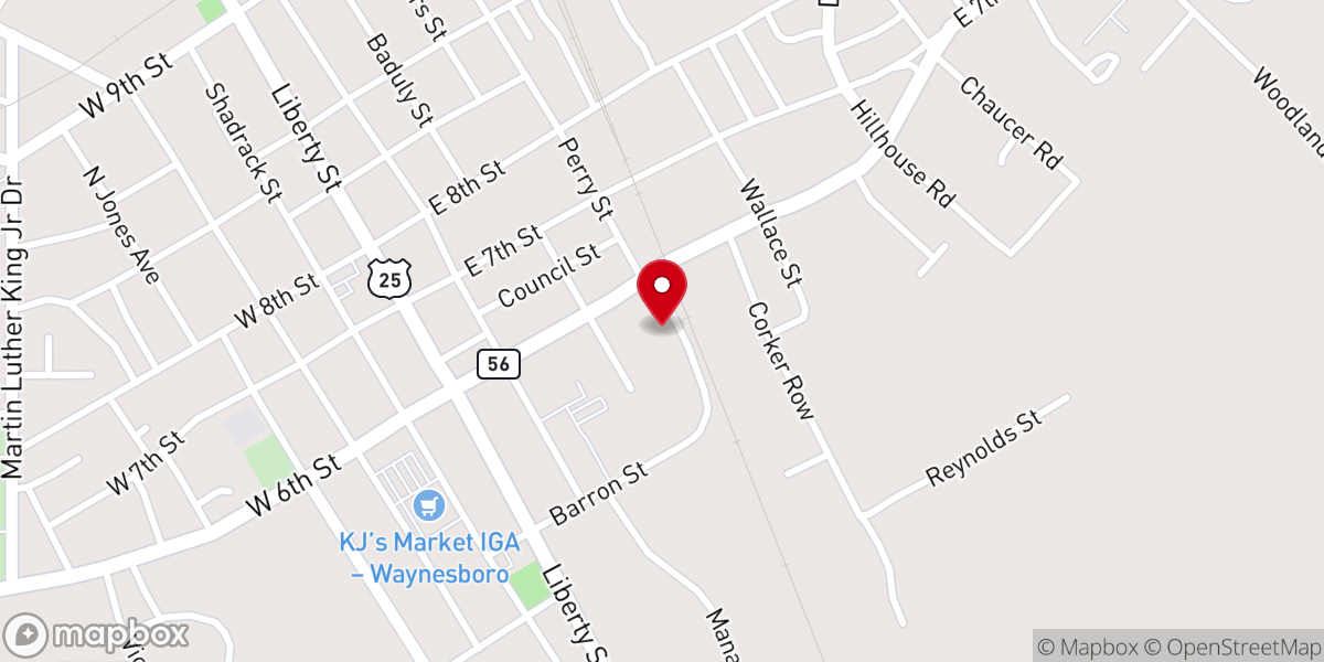Map showing location of Haven Memorial Church