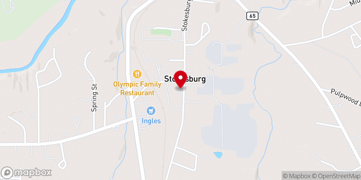 Map showing location of Green Pastures Baptist Church
