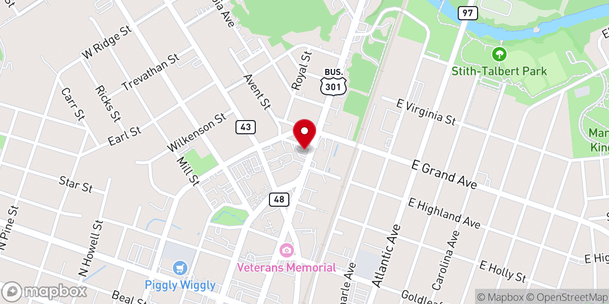 Map showing location of Unitarian Universalist Fellowship