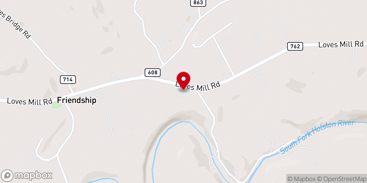 Map showing location of Little Rock Baptist Church