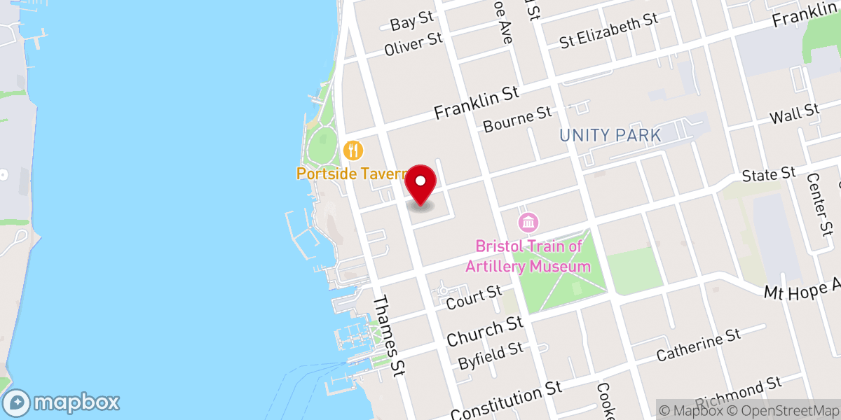 Map showing location of Mount Hope Church Bristol, RI