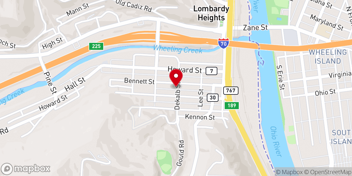 Map showing location of Hoff James A