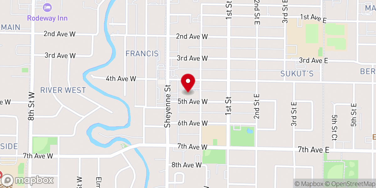Map showing location of Blessed Sacrament Catholic Church