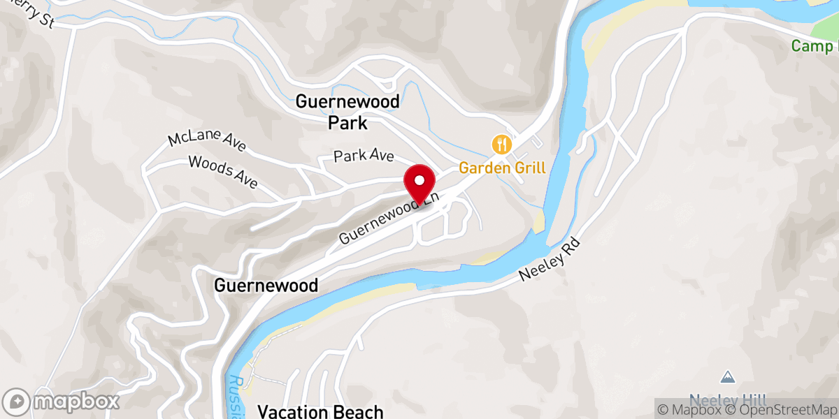 Map showing location of Guerneville Bible Church