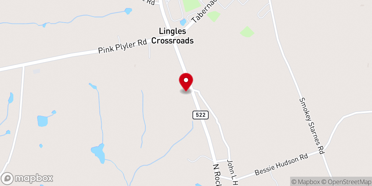 Map showing location of Freedom Freewill Baptist Church