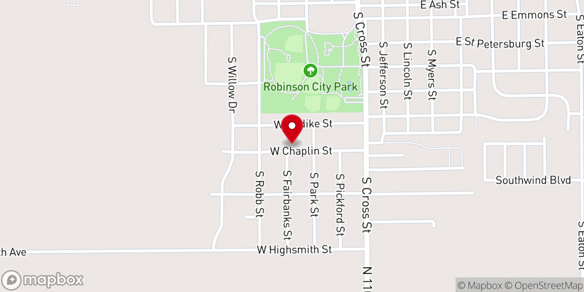 Map showing location of Chaplin Church of Christ