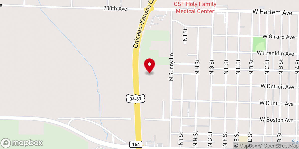 Map showing location of First Christian Church