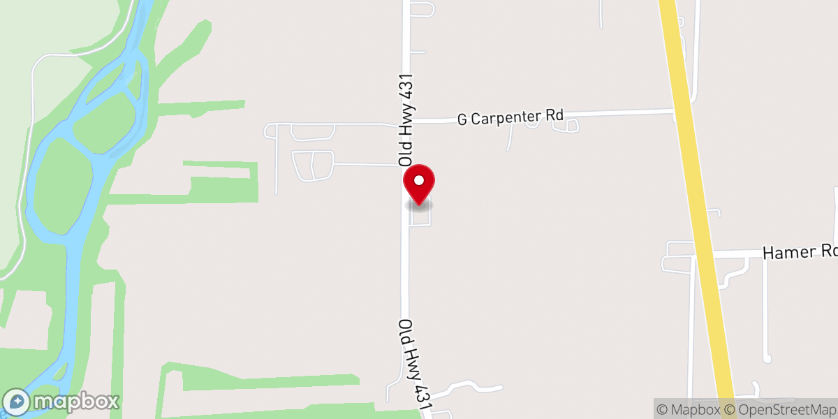 Map showing location of Lawrence Cove Baptist Church