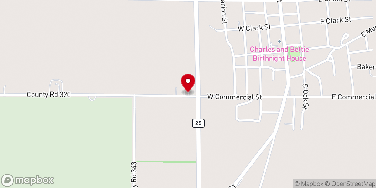 Map showing location of Lynn Oak Church