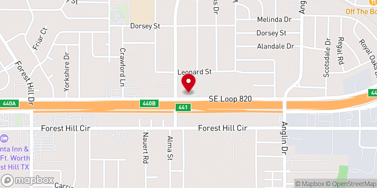 Map showing location of First Haitian Church of God Fort Worth