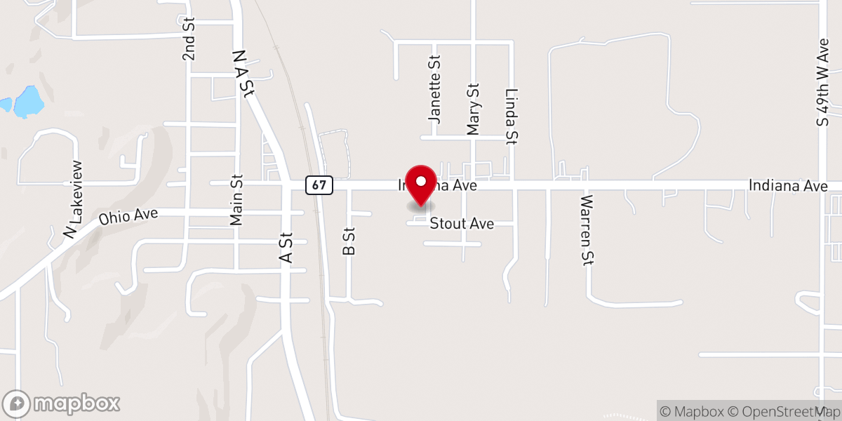 Map showing location of Community Freewill Baptist Church