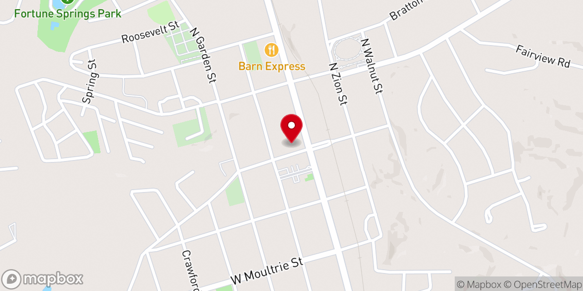 Map showing location of Sion Presbyterian Church