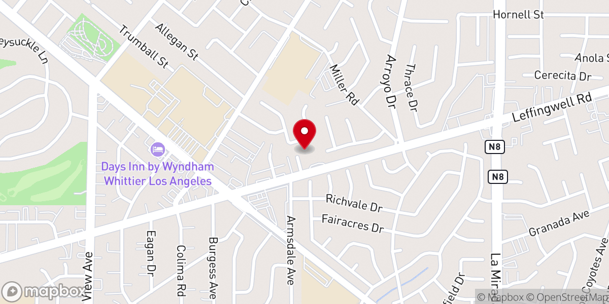 Map showing location of Living Hope Baptist Church