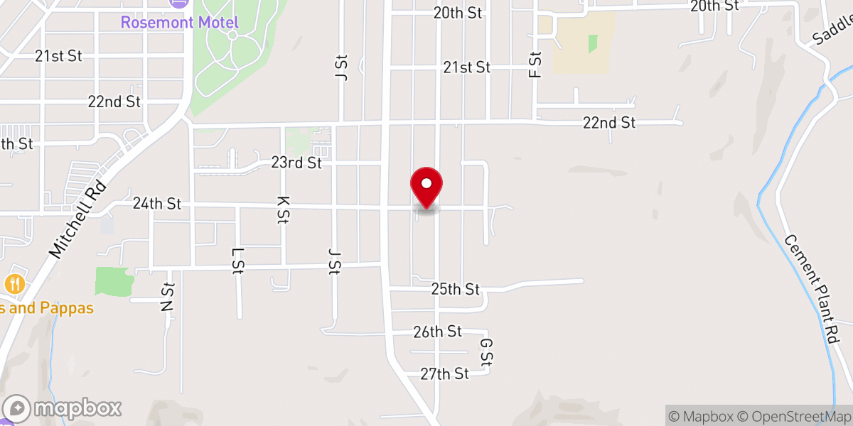 Map showing location of Bedford First Wesleyan Church