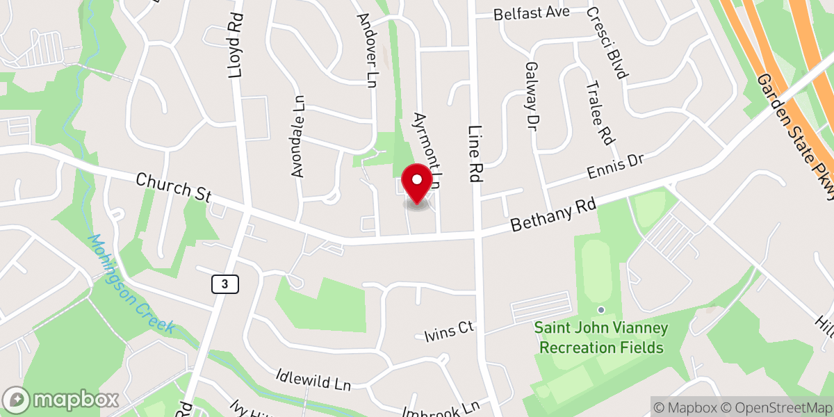 Map showing location of First Bible Church