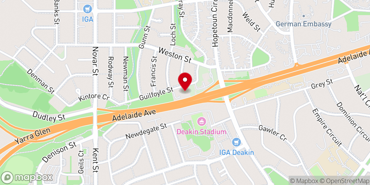 Map showing location of Canberra House of Prayer