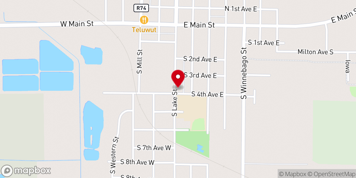 Map showing location of Salem Lutheran Church