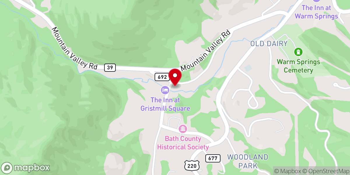 Map showing location of The Inn at Gristmill Square
