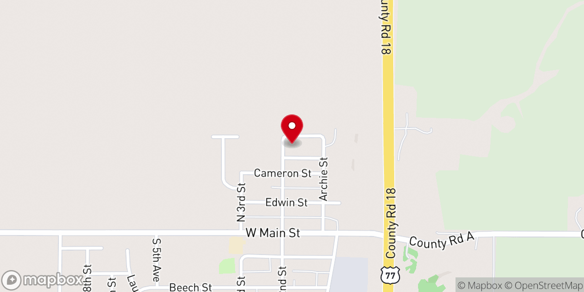 Map showing location of Ceresco United Methodist Church