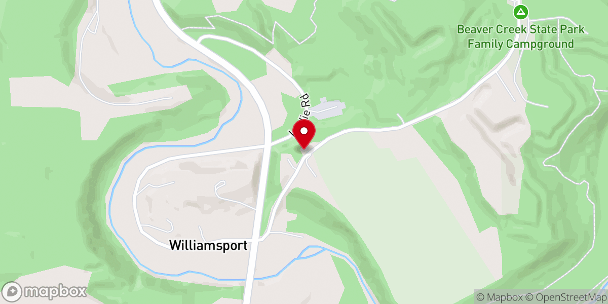 Map showing location of Williamsport Chapel