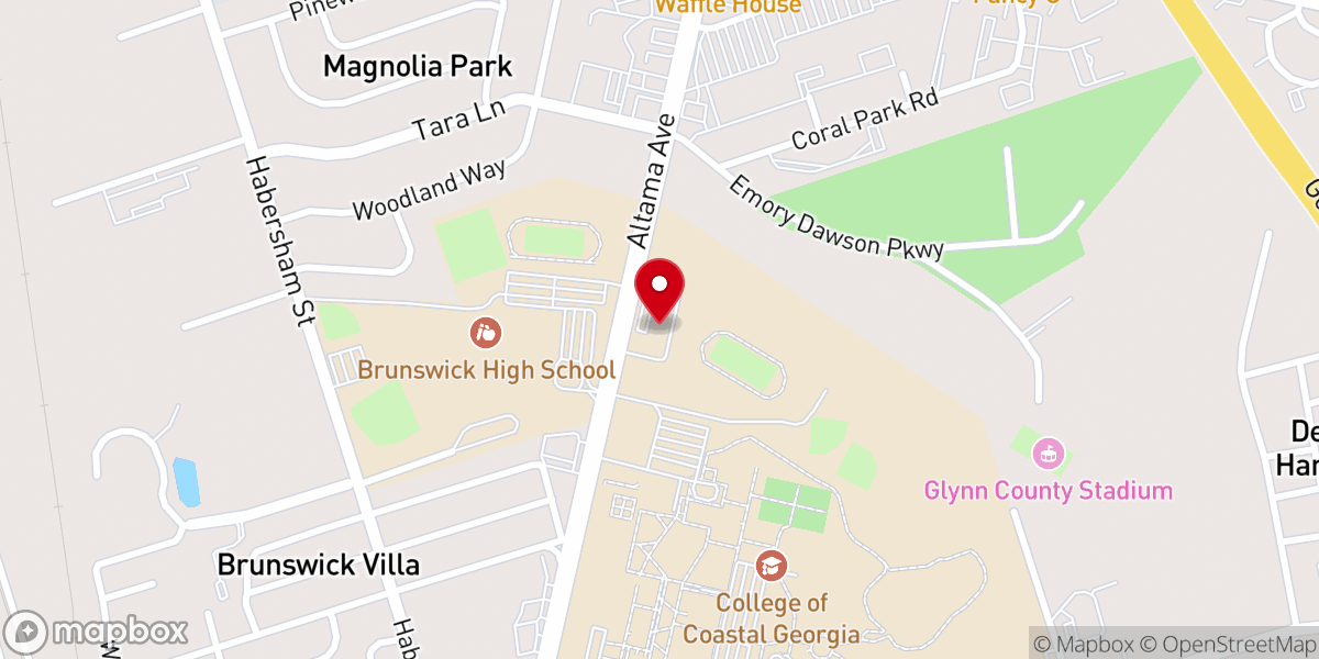 Map showing location of College Place Methodist
