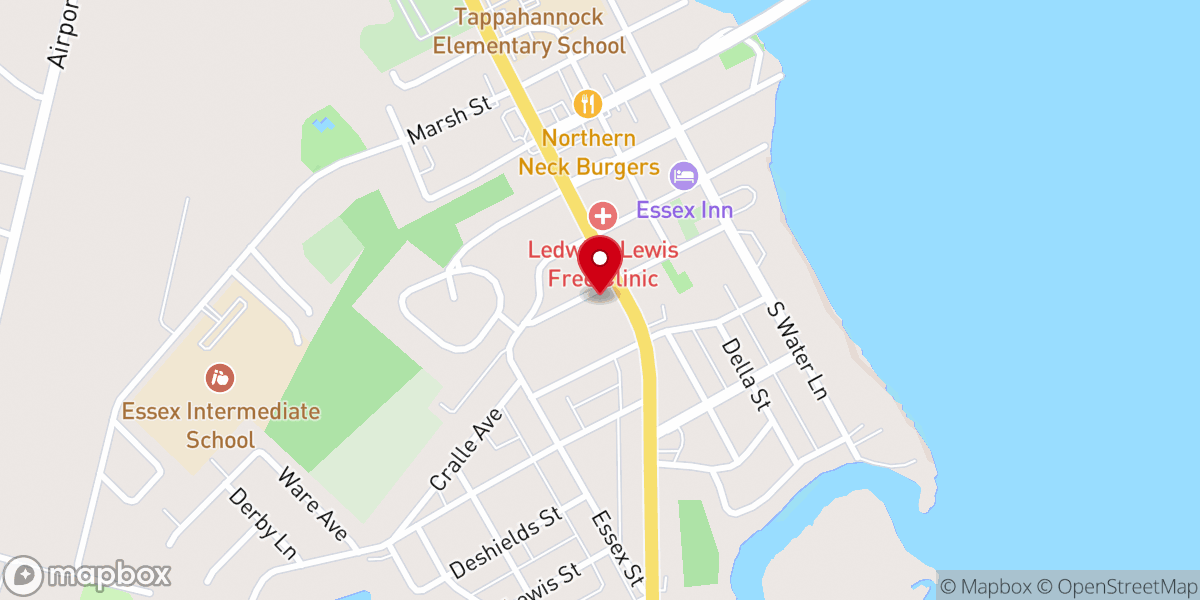 Map showing location of Tappahannock Furniture Store