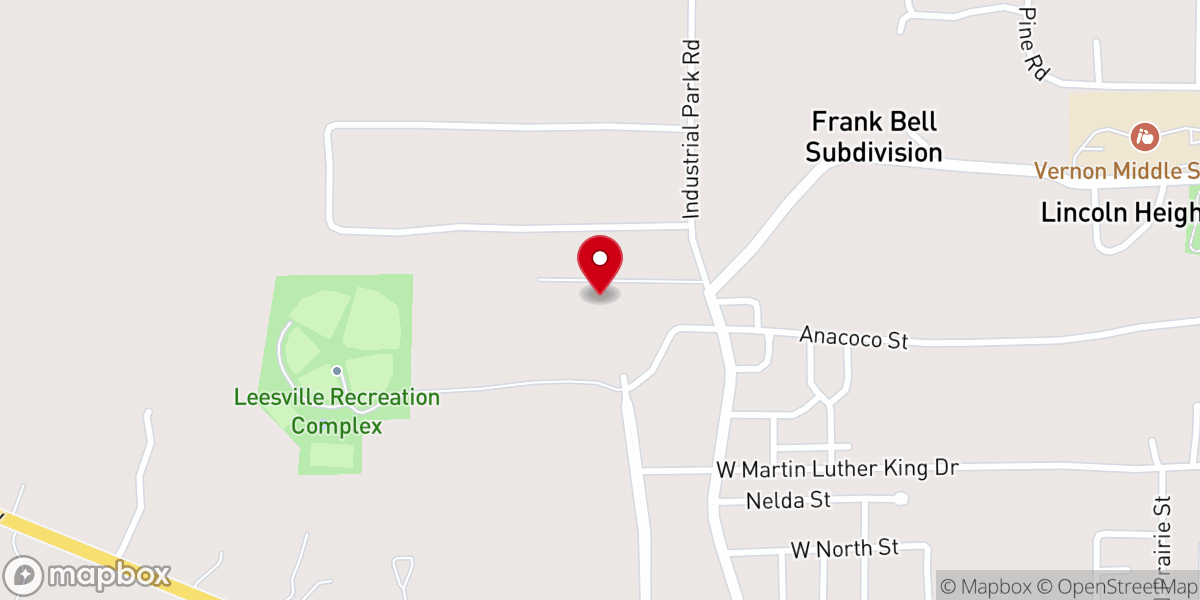 Map showing location of Vernon Parish Arena