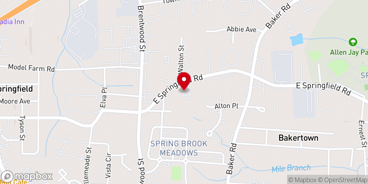 Map showing location of Allendale Baptist Church