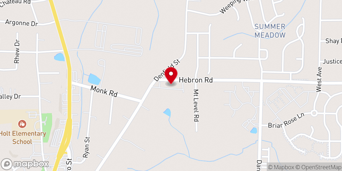 Map showing location of Mt. Level Missionary Baptist Church