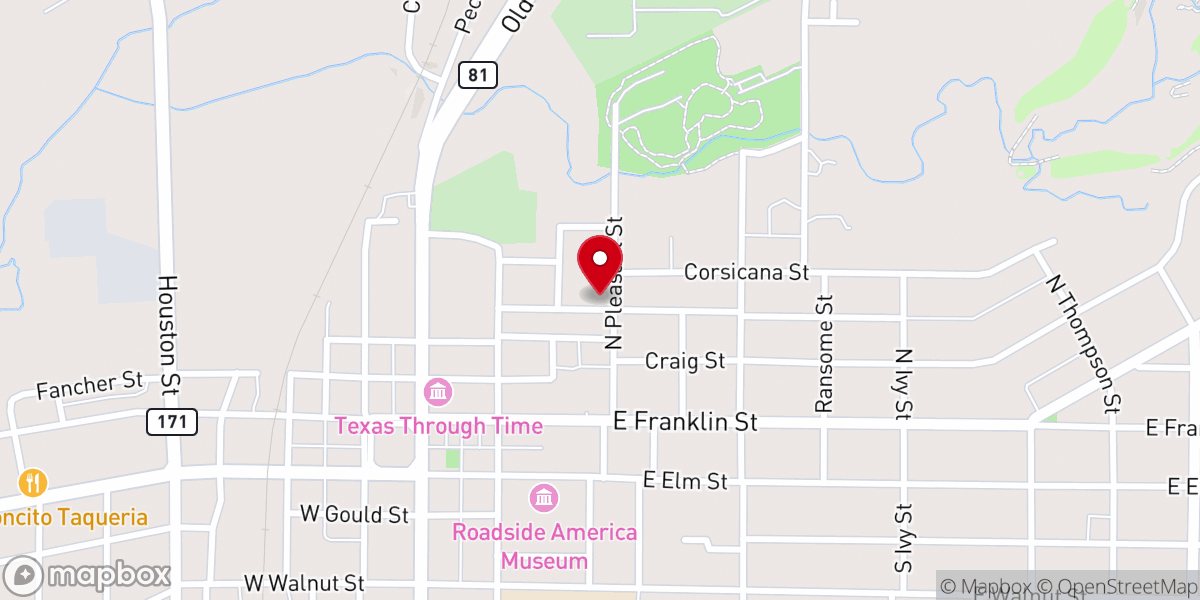 Map showing location of First Assembly of God